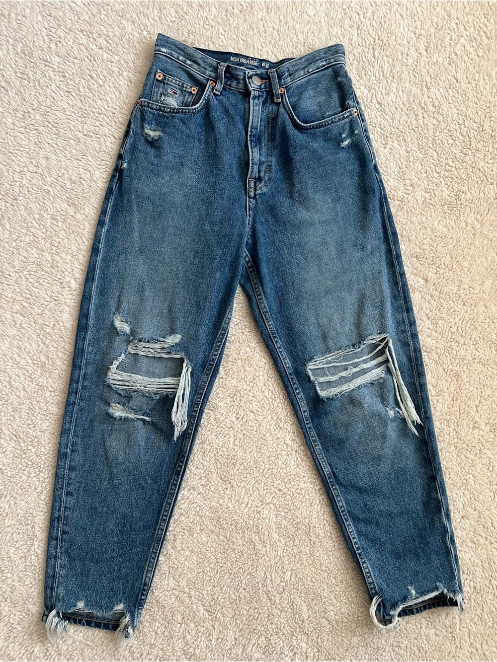 Tommy Jeans Mom High Rise Tapered Cotton/Hemp Jeans Size 25